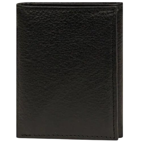 Mens Black Leather Wallet - Pure Leather, Customized Size, Multiple Colors | Polished Finish, Durable, Comfortable, Folded Design