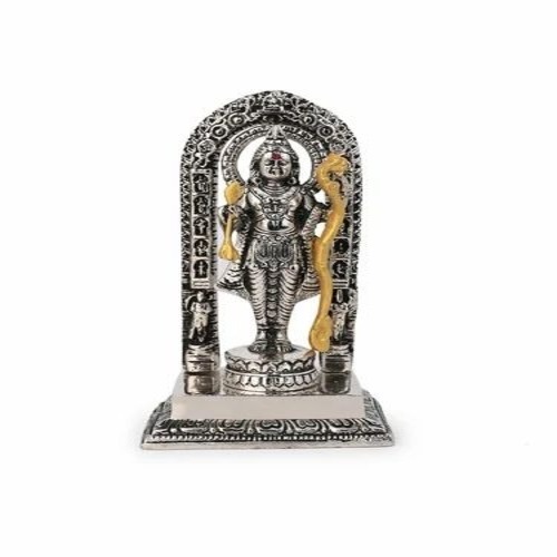 Metal Shri Ayodhya Ram Statue - Brass, 8 Inch, Golden | Durable, Rust Proof, Corrosion Proof, Lightweight