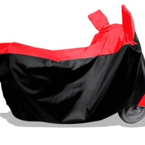 Red And Black Motorcycle Body Cover - Polyester, Red & Black, Lightweight - Weather, UV, Scratch Resistant, Elastic Fit