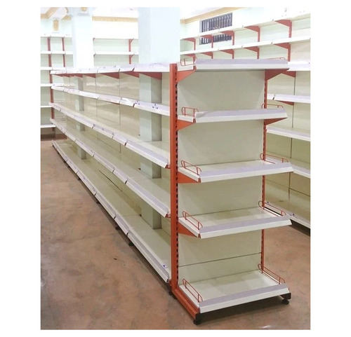 6 Shelves Wall Mount Racks - Mild Steel, 5-10 Feet, White and Purple, Rust Free, Polished Surface