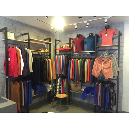 Adjustable Garment Rack For Mall - MS & SS Finish, 5ft-8ft Height, Upto 50 kg Capacity | Polished Surface, Height Adjustable