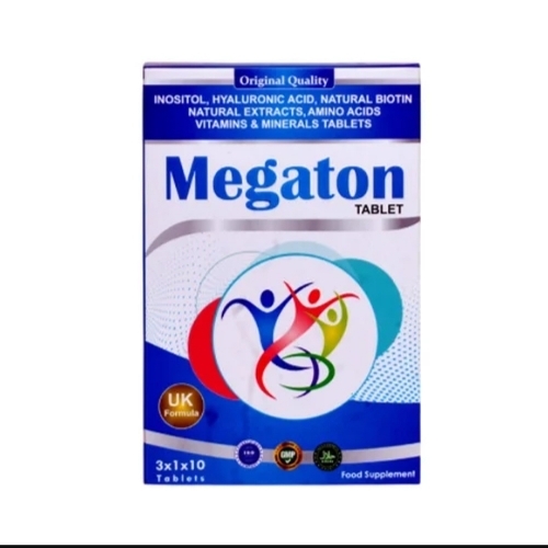 Megaton Inositol Hyaluronic Tablet - 1000 mcg, 3x1x10 Tablets, 3 Years Shelf Life | Supports Hormonal Balance, Menstrual Regularity, Fertility