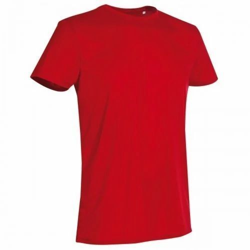 Mens Plain Red Cotton T-Shirt - Regular Fit, Half Sleeves, O-Neck | Quick Dry, Comfortable, Lightweight