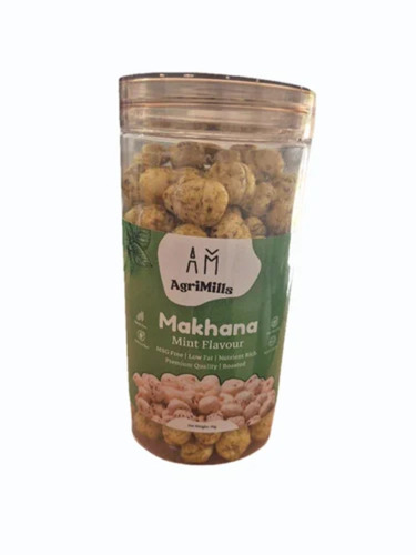 Mint Flavour Makhana - 80gm Jar, Brown Color | Roasted, Food Grade, Fresh Style