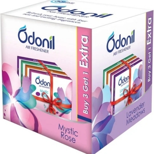 Odonil Mystic Rose Air Freshener - Compact Block, 30 to 45 Days | Odour Buster Technology, Easy Tear and Place