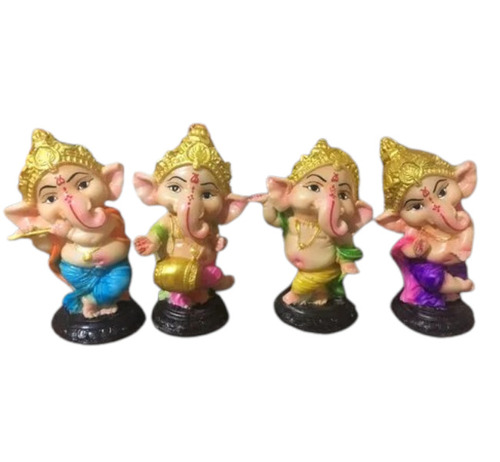 Polyresin Dancing Ganesh Statue - 5 Inch, Multicolor | Durable, Easy to Clean, Elegant Look