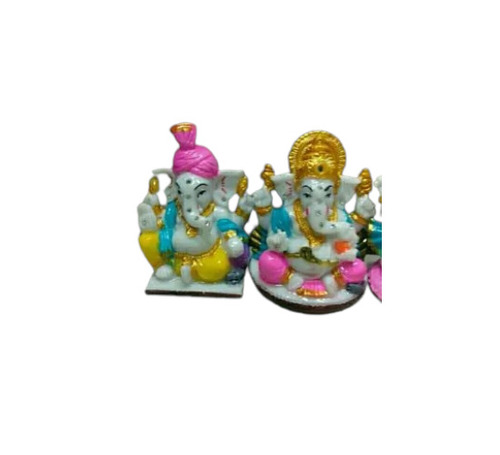 Polyresin Ganesha Statue - 2" Multicolor, Handmade, Crack Proof, Durable, Easy To Clean