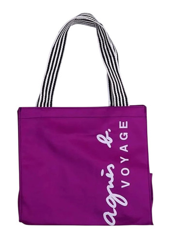 Purple Shopping Bag - Lightweight Durable Zipper Single Large Compartment Customized Design for Shopping