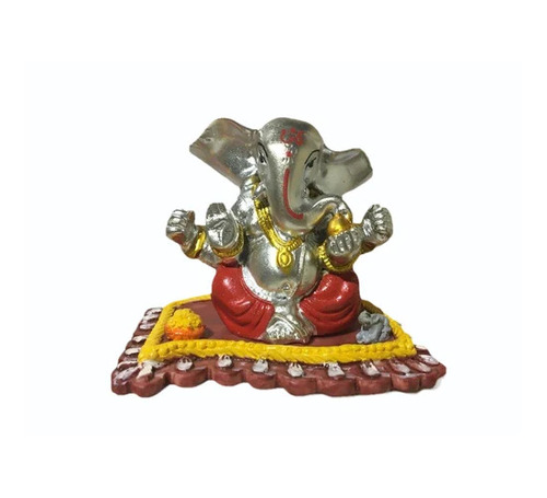 Silver Plated Ganesha Idol - Multicolor, 100g | Durable, Easy To Clean, Elegant Indian Style