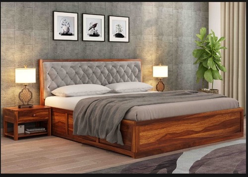 Wooden Double Bed - Color: Brown