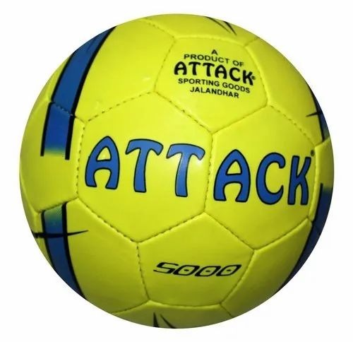 Attack 5000 Football - PVC Size 5 Yellow 7.5mm Thickness Machine Stitching