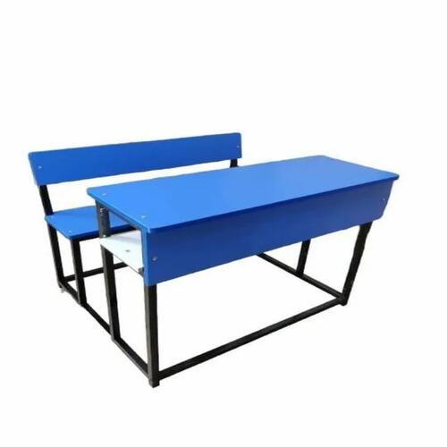 Blue School Desk And Bench 