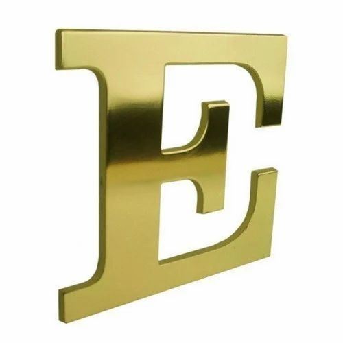 Brass Letters Sign Boards - Polished Brass, Golden Color, Box Packaging | Multicolor, Custom Size, Industrial Use