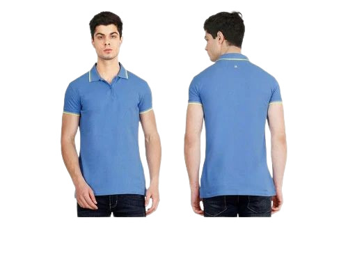 Collared Polo T-Shirt - Cotton, Regular Fit, Blue, Half Sleeves | Elegant Design, Quick Dry, Comfortable Fit
