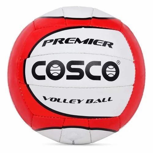 Cosco Premier Volleyball - Rubber 67cm White, Hand Sewn Latex Bladder, 18 Panels, Unisex Adults
