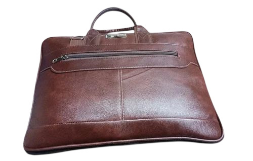 Executive Leather Laptop Bag - Pure Leather 17 Inch Brown | Zipper Closure Soft Texture Water Resistant 3 Compartments