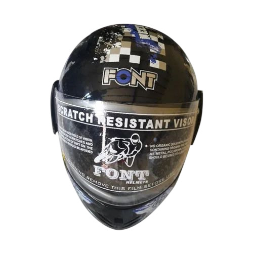 Full Face Motorbike Helmet - Plastic, Customized Size, Black | Durable, Fine Finished, Riding Sport Use, 1 Year Warranty