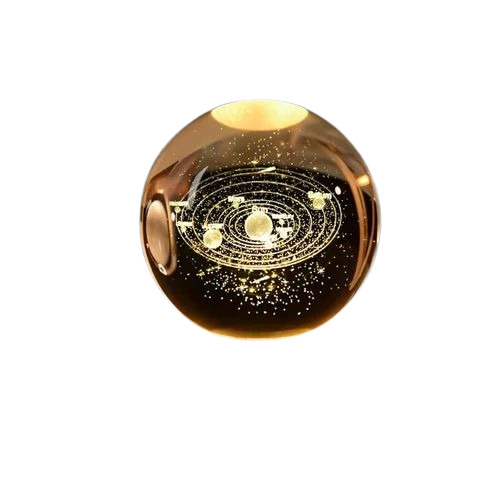 Galaxy Crystal Ball Night Lamp - Crystal, 6 cm, Yellow | Energy Saving LED, 220V Electric, Modern Round Shape