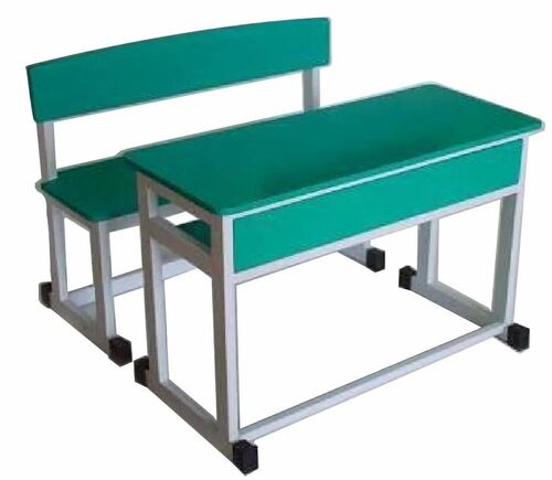 Green Dual Desk & Bench - Metal Standard Size Green | Durable, Eco-Friendly, Long Lasting