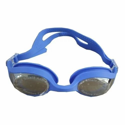 Konex Swimming Goggles - PU, Standard Size, Blue | Adjustable Headstrap, Anti-Fog Lenses