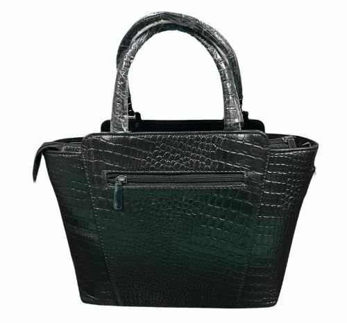 Ladies Black Leather Handbag - Design: Standard
