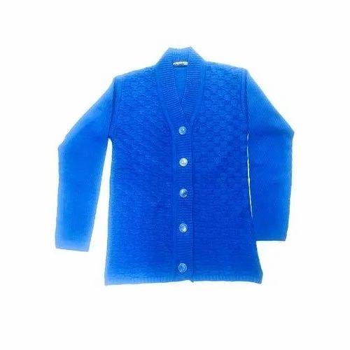 Ladies Blue Woolen Cardigan
