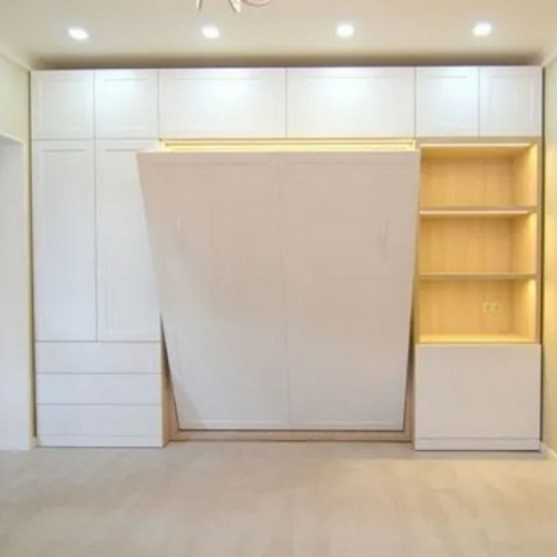 Maple Wood White Modular Wooden Wall Bed