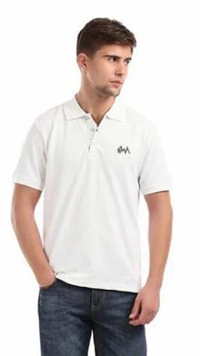 Men Half Sleeve Collar T-Shirt - Cotton, Regular Fit, White, V-Neck | Lightweight, Quick Dry, Comfortable Fit