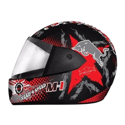 Mens Bike Helmet - Fiberglass, Customized Size, Red | Full Face Motorcycle Riding Helmet, Durable, Fine Finished