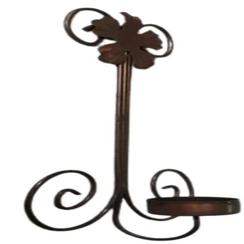 Metal Copper Candle Holder - Brass Metal, Golden, Polished | Fancy, Durable, Round Shape for Party & Wedding Decoration