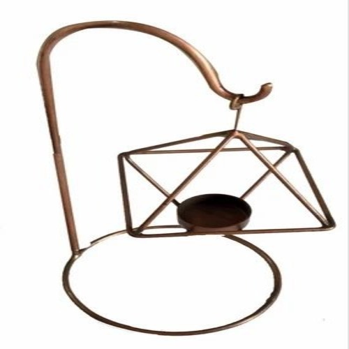 Metal Hanging Candle Holder - Brass Metal, Golden, Round | Polished, Fancy Durable Home Decoration