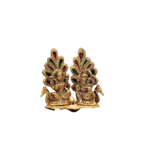 Metal Laxmi Ganesh Sitting Statue