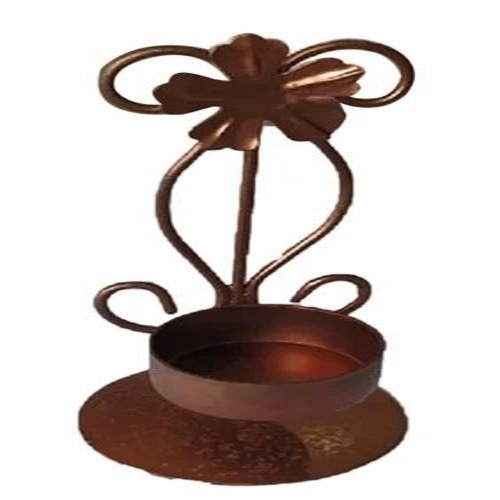 Modern Table Top Candle Holder - Brass Metal, Golden, Round | Polished, Fancy Durable Finish