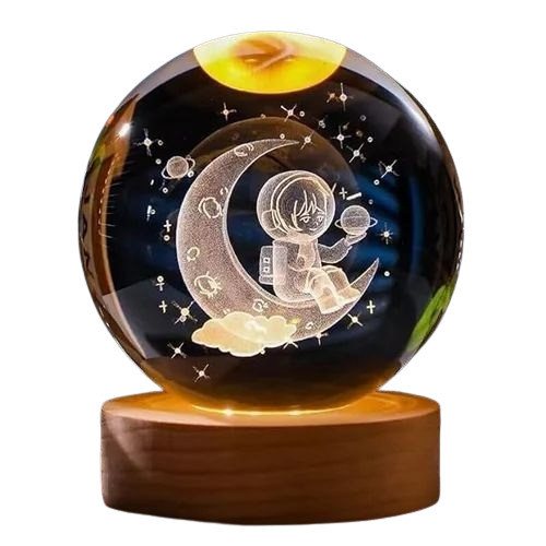 Moon Astronaut Crystal Lamp - Crystal, 6 cm, White | LED, Energy Saving, Modern Style, Electric, 220V
