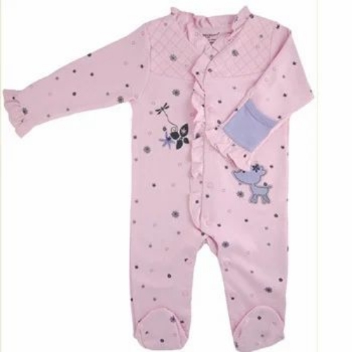 Pink Color Pure Cotton Interlock Playsuits