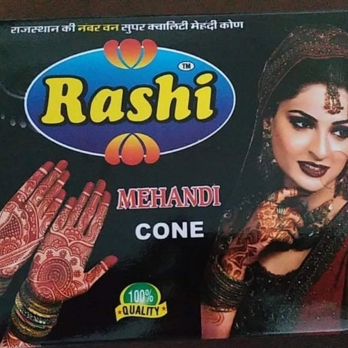 Rashi Natural Mehdi Cone for Festivals, Weddings and Daily Use - 100% Henna Paste, Mehndi Color | Ready-to-Use, Smooth Flow, Long-Lasting