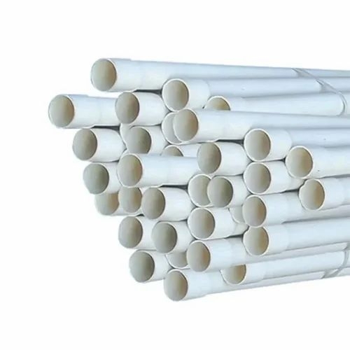 White Pvc Electrical Pips for Indoor and Outdoor - Pvc, White, Cylindrical | Durable, Lightweight, Corrosion Resistant, Flame Retardant