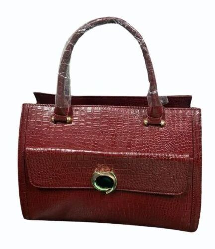 Women Maroon Leather Handbag - Genuine Leather, 10x9 Inch, Maroon | Zipper Closure, Shoulder Handles, Water Resistant, 3 Compartments