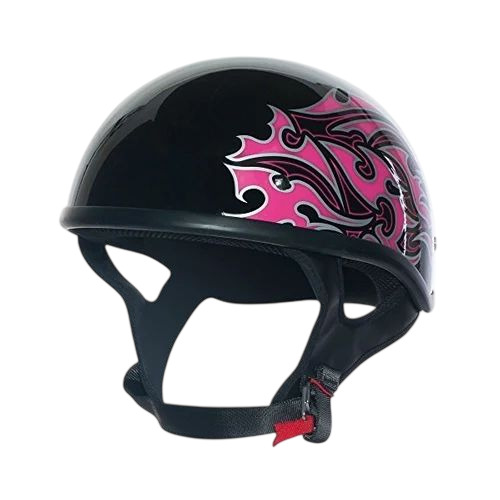 Womens Motorcycle Helmet - Fiberglass, Customized Size, Black | Half Face, Durable, Fine Finished, 1 Year Warranty
