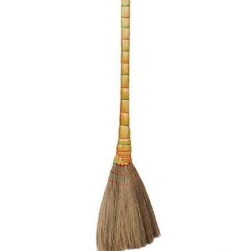 Amish Corn Broom - Coconut Material Brown Color | Natural Bristles Durable Handle Lightweight Design Eco Friendly Handcrafted Quality
