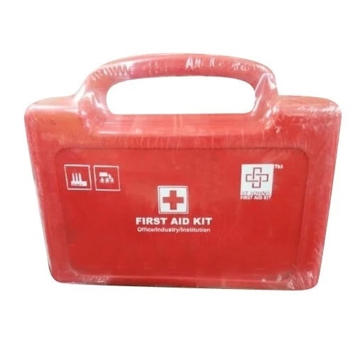 First Aid - Plastic, Red Portable Box | Immediate Care, Emergency Response, Injury Management