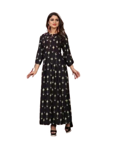 Ladies Casual Wear Rayon Kurti - Multi Color, 3/4th Sleeve, Regular Fit | Anti UV, Breathable, Quick Dry, Comfortable Fit