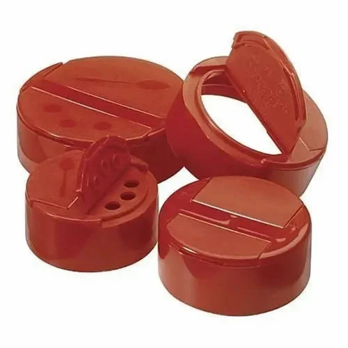 Plastic Spice Bottle Cap - Plastic 10mm Red Flip Top Cap | Durable Lightweight Fine Finished Eco Friendly