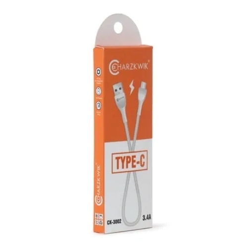 Pvc 3.1a Usb Data Cable - Silicon Body, White, 3.1A Output | Fast Charging, High Speed Data, Tangle Resistant, Heat Protection