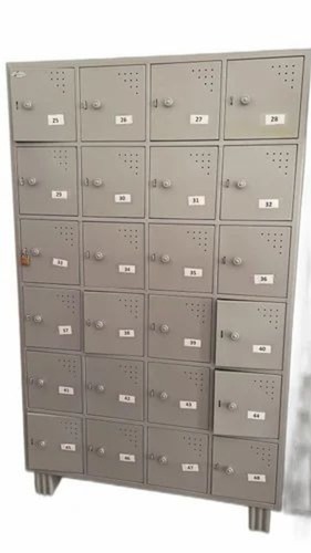 24 Door Industrial Locker - Mild Steel, 78" H x 48" W x 15" D, Gray Powder Coated