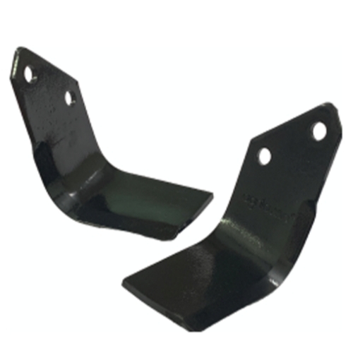 24 Rotary Tiller Blades, L Type - Hardened Steel, Black, Curved | Sharp Edges, Wear Resistant, Corrosion Resistant