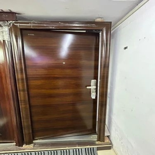 70 Mm Brown Mild Steel Safety Door - Steel, 70 Mm, Brown | Rust Proof, Durable, Swing Entry Door, Finished Surface