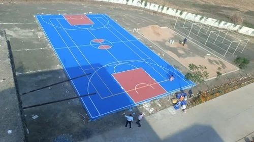 Basketball Court Construction - Color: Blue