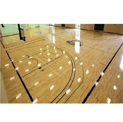 Basketball Wooden Court Flooring - Color: Brown