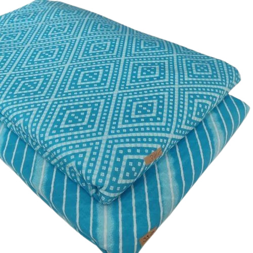 Blue Color Cotton Printed Fabric